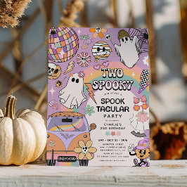 レトロでお茶目なハロウィン2歳の誕生日パーティー 招待状