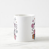 レトロでお茶目なハロウィーンの幽霊 コーヒーマグカップ (中央)