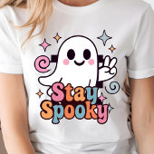 レトロでお茶目なハロウィーンの幽霊 トライブレンドTシャツ
