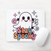 レトロでお茶目なハロウィーンの幽霊 マウスパッド (マウス)