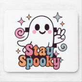 レトロでお茶目なハロウィーンの幽霊 マウスパッド (正面)