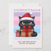 レトロでお茶目な猫のクリスマス写真 シーズンカード (正面)
