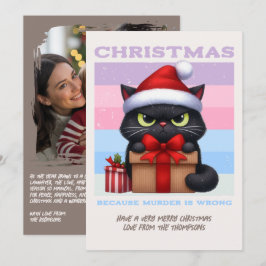 レトロでお茶目な猫のクリスマス写真 シーズンカード