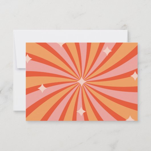 レトロでかっこいい70年代風のミュートトーンの結婚式の出欠確認カード 出欠カード (裏面)