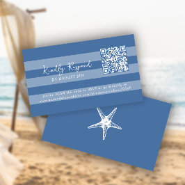 レトロでかわいい夏のビーチQRコードオンラインRSVP エンクロージャーカード