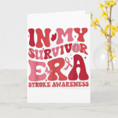 レトロでかわいい 私のサバイバー時代の赤いリボン ストローク カード (黄色い花)