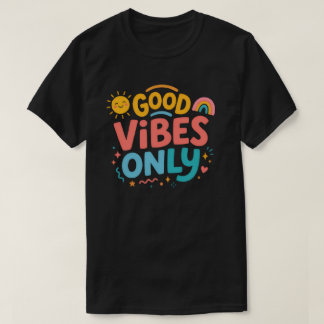 レトロでカラフルなグッドバイブスTシャツ Tシャツ