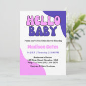 レトロでカラフルな赤ちゃんのお祝い 招待状 (スタンド正面)
