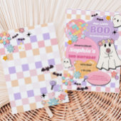 レトロでカワイイ リトルブー ハロウィン誕生日パーティー 招待状