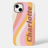 レトロでガーリーな波とお名前のカスタマイズ Case-Mate iPhoneケース (裏面)
