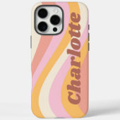 レトロでガーリーな波とお名前のカスタマイズ Case-Mate iPhoneケース (裏面)