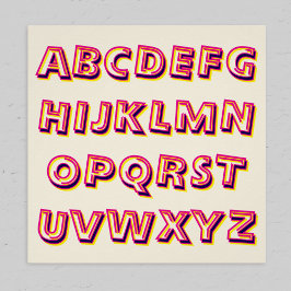レトロでクールなアルファベットの文字 リテラシー ポスター