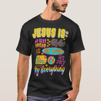 レトロでグルービーなキリスト教のデザイン「イエス様は私のすべて」 Tシャツ