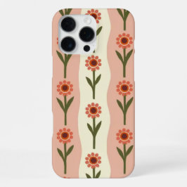 レトロでグルービーな花柄のスマホケース iPhone 16 PRO MAXケース