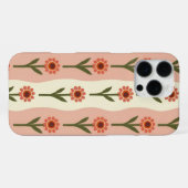 レトロでグルービーな花柄のスマホケース iPhoneケース (裏面横)