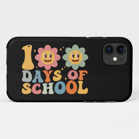 レトロでグルービーな100日間の学校生活先生キッズ Case-Mate iPhoneケース (裏面(横))