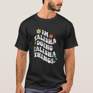 レトロでグルービー タリシャがタリシャらしいことをしてる面白いデザイン Tシャツ