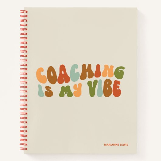レトロでグルーヴィーなコーチングが私のスタイル、コーチ ノートブック (正面)