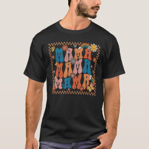 レトロでグルーヴィーなママ 感謝祭のありがたいママ Tシャツ