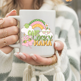 レトロでグルーヴィーなラッキーママの聖パトリックの日 コーヒーマグカップ