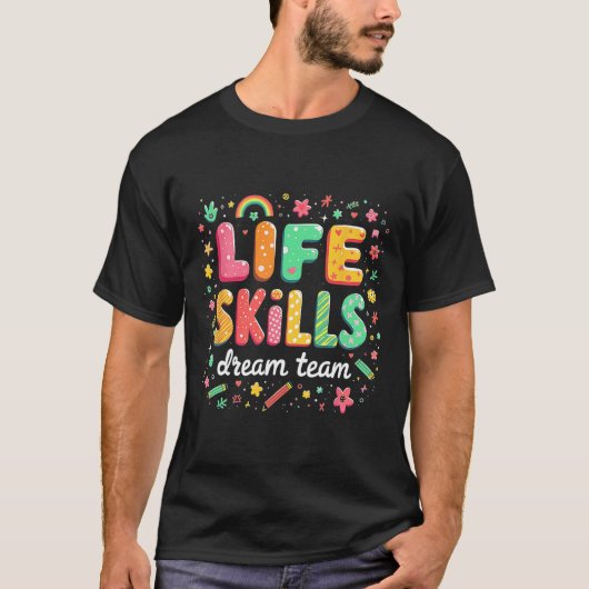 レトロでグルーヴィーな人生のスキルを持つ学校の初日 夢 Tシャツ (正面)