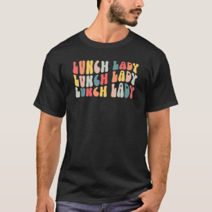 レトロでグルーヴィーな給食のおばちゃん Tシャツ