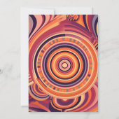 レトロでグルーヴィーな70年代のアブストラクトパターンウェディング 招待状 (裏面)