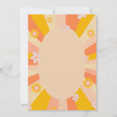 レトロでグルーヴィーな70年代風オレンジイエローの結婚式 招待状 (裏面)