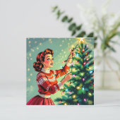 レトロでサイケなクリスマスのユーモア カード (スタンド正面)