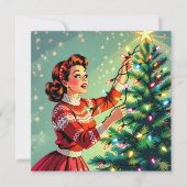 レトロでサイケなクリスマスのユーモア カード (正面)