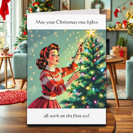 レトロでサイケなクリスマスのユーモア カード