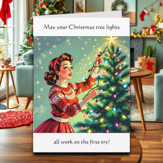 レトロでサイケなクリスマスのユーモア カード