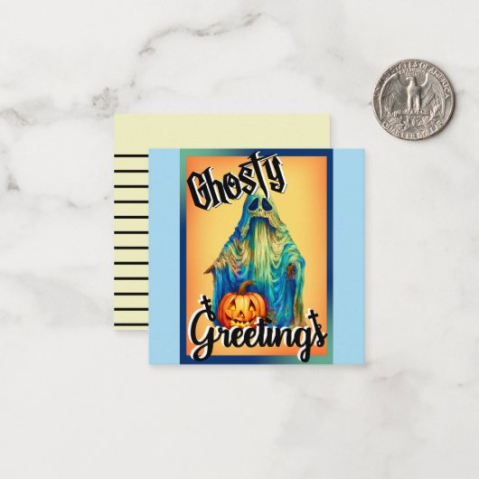 レトロでユーモアのあるハロウィンカード ノートカード (正面/裏面インサイチュ)