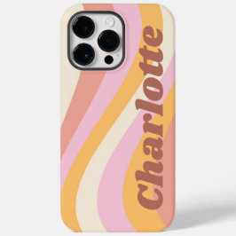 レトロでヴィンテージな波と名前入り ガーリー デザイン Case-Mate iPhone 14 PRO MAXケース