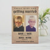 レトロでヴィンテージな雰囲気が漂う、子供時代から大人になった今、ついに結婚することになった セーブザデート (スタンド正面)