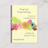 レトロで大胆なトロピカルフラワー/DIY背景 名刺 (裏面)