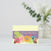 レトロで大胆なトロピカルフラワー/DIY背景 名刺 (スタンド正面)