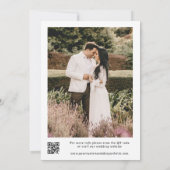 レトロで大胆なブラック&ホワイトのQRコード結婚式 招待状 (裏面)
