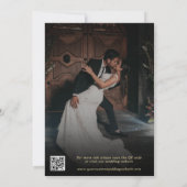 レトロで大胆な私たちが行うブラック&ゴールドQRコードウェディング 招待状 (裏面)