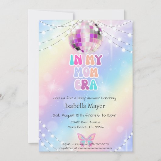 レトロで彼女の母の時代の赤ちゃんシャワー招待状 招待状 (正面)