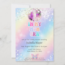 レトロで彼女の母の時代の赤ちゃんシャワー招待状