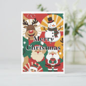 レトロで愛らしいクリスマスカード サンキューカード (スタンド正面)