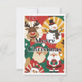 レトロで愛らしいクリスマスカード サンキューカード (裏面)