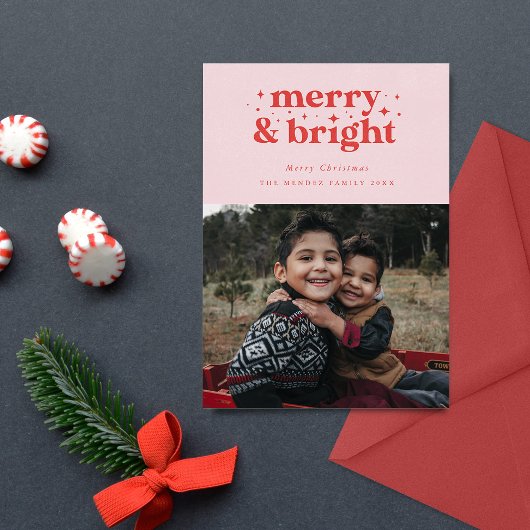 レトロで楽しいクリスマス家族カード シーズンカード