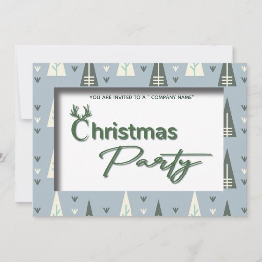 レトロで楽しいタイポグラフィーコーポレートクリスマスパーティー 招待状 (正面)