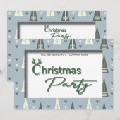 レトロで楽しいタイポグラフィーコーポレートクリスマスパーティー 招待状 (正面/裏面)