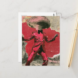 レトロで美しい踊るキノコ ポストカード