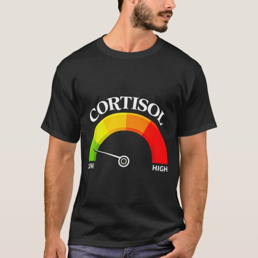 レトロで面白いコルチゾール低値Vミーム Tシャツ (正面)