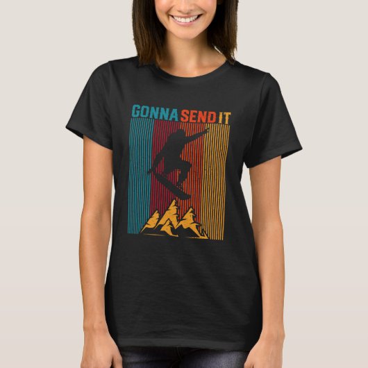 レトロで面白いスノーボード フリースタイル S Tシャツ (正面)
