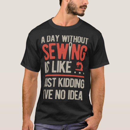 レトロで面白いソーイング Tシャツ (正面)